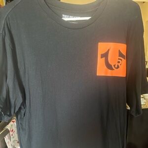 True Religion Black and Orange Short Sleeve Tee Mens XL